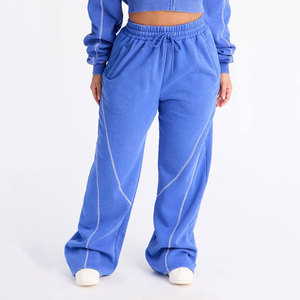Ensemble de survêtement en polaire pour femmes, tendance, fermeture éclair intégrale, coupe régulière, uni, tenue d'hiver en deux pièces - Product Image 2