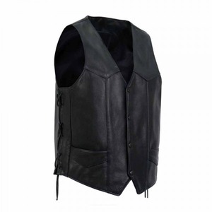 Factory-Made Men's Classic Black High Quality Leather <b>Vest</b> Plus-Size Sleeveless Winter Button Closure <b>Heated</b> Waterproof <b>Vest</b> - Product Image 2
