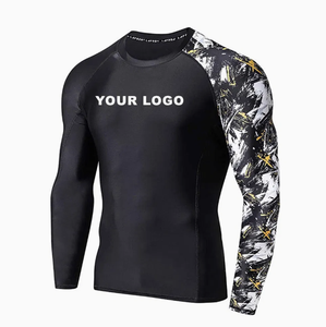 Camisa de compresión para hombre Top Sublimación Impreso Camo Sleeve Sports Baselayer Quick-Dry Rash Guard Hecho de 100% algodón - Product Image 3