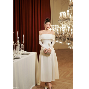 Venta al por mayor 2025 fuera del hombro vestido acampanado adecuado para fiestas elegante y lujoso de alta calidad hecho en Vietnam disponible - Product Image 1