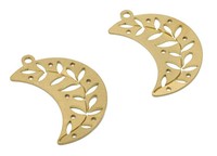 Beaux composants de bijoux en métal décoratif plaqué or en laiton filigrane de fleur en filigrane brillant pour la décoration