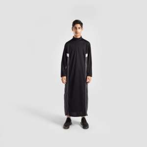 Urban Edge Modest Sportswear Thobe in Black - Product Image 3