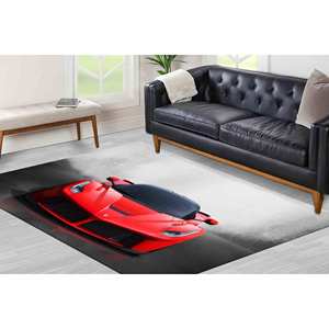 Alfombra Roja de Ferrari: Decoración de Auto Deportivo, Alfombra para Cuarto de Niños, Alfombra Suave No Tejida - Product Image 4