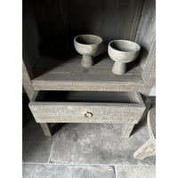 Buffet haut extensible de luxe marron style bois flotté, finition naturelle, avec tiroirs, en bois de manguier, table console pour salle à manger, entrée, salon