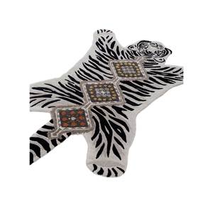 Tapis en laine et viscose fait main Wild Wanderlust, ivoire, avec imprimé animal et abstrait, rectangulaire, pour couloir et chambre, modèle Tra-15103 - Product Image 2