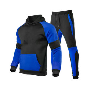 Chándal personalizado de 2 piezas para hombre, Sudadera con capucha para correr de invierno, pantalones de chándal en contraste de colores, conjunto de Jogger deportivo con pantalones de sudadera - Product Image 6