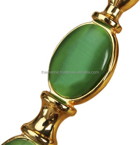 สีเขียวแม่มุกจับHandmade Designerแว่นขยายมือถือแก้วทองเหลืองเงาขัดกรอบ 8X Magnification - Product Image 6