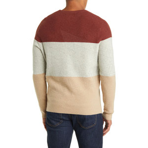 Tricoté rayé col rond hommes chandails coton laine haute qualité fabricant pas cher prix respirant sports d'hiver hommes pull - Product Image 5
