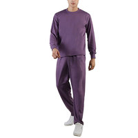 Ensemble de jogging pour homme en molleton de coton à col ras du cou, 240 grammes, imprimé numérique, avec cordon de serrage, longueur intégrale, poches latérales sportives, respirant