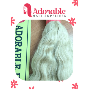 Salón de gama alta Rubio Raw Indian Hair 613 Rubio Mezcla de cabello ondulado a granel para trenzar 3 años con el cuidado adecuado - Product Image 4