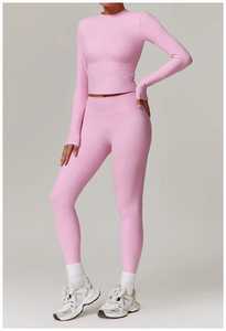 2 Piece Yoga <b>Set</b> Custom Women Crop <b>Top</b> Fitness Yoga Wear Workout Women Activewear <b>Sets</b> - Product Image 3