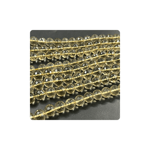 Cuentas Redondas de Cuarzo Shampian Natural de Primera Calidad, Microfacetadas, de 9-10 mm, 14 Pulgadas de Largo, para la Fabricación de Joyas - Product Image 3