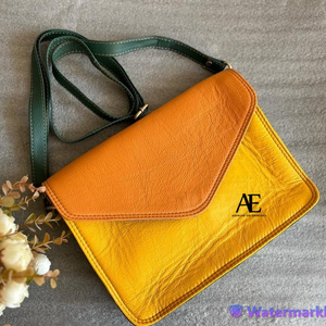 กระเป๋าสะพายข้างหนังแท้สำหรับผู้หญิงกระเป๋าถือหนังคุณภาพสูงสีสันสดใส - Product Image 1