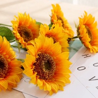 Bouquet de tournesols artificiels réalistes à longues tiges pour la décoration intérieure et extérieure, Thanksgiving, remise de diplôme - Imperméable et léger