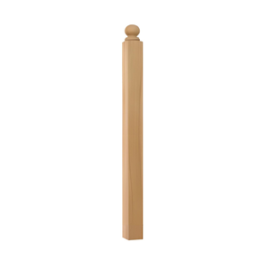 Poteau de départ en bois de caoutchouc FSC avec dessus sphérique 4004B Durable, moderne et simple pour tout escalier extérieur intérieur en bois - Product Image 2