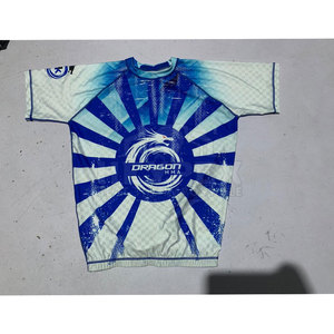 Hombres MMA Jiu Jitsu Transpirable Rash Guard Color Personalizado Manga Corta Equipo de Protección Hecho de Poliéster - Product Image 1