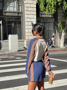 Ensemble deux pièces décontracté pour femmes à la mode imprimé vintage coupe ample haut court à manches longues et pantalon élastique grande taille - Product Image 5