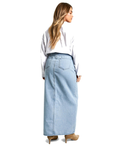 Jupe longue en jean déchiré pour femme, nouvelle collection, style grunge, tissu épais, construction robuste, mode outdoor - Product Image 6