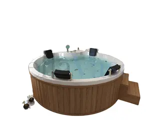 Seoul Jacuzzi Acrylic White Round Shape Jacuzzi For Two People Luxurious And Relaxing Hottub for Hotel Home and Villas