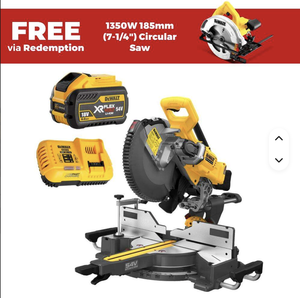 MEHTAB DCS781X1-XE 54V 9.0Ah FlexVolt Sierra ingletadora inalámbrica industrial de iones de litio sin escobillas de 305 mm (12 pulgadas) con kit combinado OEM y 3 años de garantía - Product Image 2