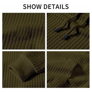 Sudadera con Capucha Unisex de Alta Calidad, 100% Algodón Ecológico, Tejido Waffle Grueso, Estilo Urbano Otoñal, Personalizable para Hombre - Product Image 4