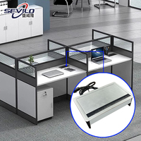Meubles de conférence universels, plateau de table en alliage de zinc, 3 prises escamotables, prise de courant 10A avec ports USB A et Type-C