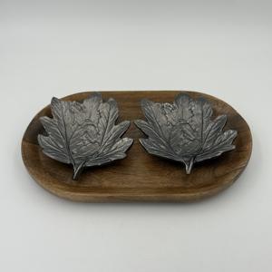 ชุดชามอะลูมิเนียมตกแต่งรูปใบไม้ 2 ใบ สำหรับใส่ผลไม้อบแห้ง ขนมขบเคี้ยว ตกแต่งโต๊ะอาหาร ผลิตและขายส่ง - Product Image 3