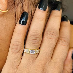 Anillo de compromiso de diamantes cultivados en laboratorio de 0,50 quilates de oro macizo de 14 quilates - Product Image 3