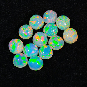 Lote de cabujones redondos lisos de ópalo etíope natural, cuentas de piedras preciosas sueltas de piedra de ópalo de 5x5mm para la fabricación de joyas a precio mayorista - Product Image 1