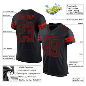 Jersey de Fútbol Americano Unisex Estilo 2025, Estampado, Transpirable, Uniforme de Rugby de Alta Calidad, Venta al por Mayor, Opción de Talla Grande - Product Image 5