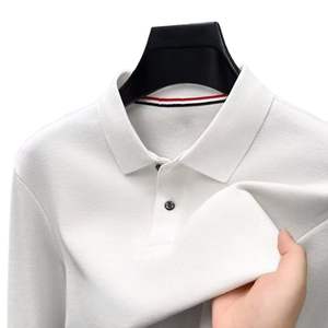 <b>Men's</b> Plain Light <b>Grey</b> <b>Polo</b> <b>Shirt</b> Full Sleeve Casual Cotton Blend Tee with Collar perfect casual wear oem product - Product Image 2