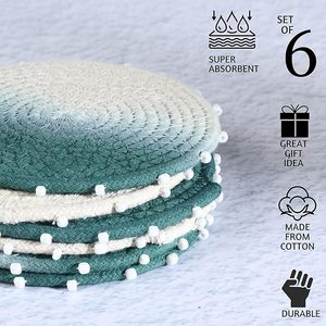 Best Theme Design Cotton Rope <b>Table</b> <b>Coaster</b> Best for Parties and Other Functions Tableware Decorative Beast Design <b>Coaster</b> - Product Image 4