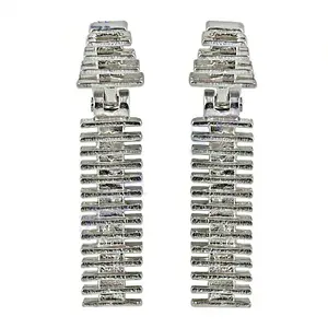 "Modern Silver Geometric Drop <b>Earrings</b> for Women's Fashion" - Product Image 1