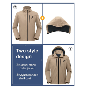 100% Polyester <b>Soft</b> <b>Shell</b> <b>Jacket</b> for <b>Men</b> Comfortable Waterproof Breathable Rain Function Stand Collar Casual Wear Made Pakistan - Product Image 4