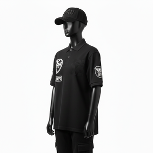 Camiseta Polo para Mujer, Premium, 220 GSM, Poliéster Piqué, Absorbe la Humedad, Color Negro, Logotipo Personalizado Bordado, Camisetas Polo de Algodón para Mujer - Product Image 4