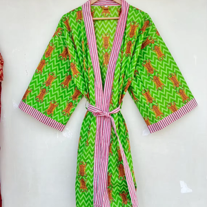 Kimono de algodón con estampado de Tigre, bata Kimono de dama de honor, bata de baño - Product Image 1