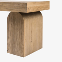 Bureau moderne en bois massif d'orme avec rangement, durable, pré-assemblé, pour bureau à domicile, style mid-century, fabriqué au Vietnam par Sukavina