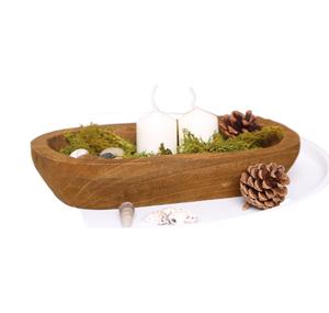 Bols décoratifs pour la décoration intérieure 10x5.7x2.8 pouces en bois pour petit bol à pâte coeur de soupe - Product Image 1