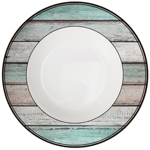 Assiette de 12 pouces d'un service de <span class=keywords><strong>table</strong></span> contemporain, motif de vieille <span class=keywords><strong>planche</strong></span> de <span class=keywords><strong>bois</strong></span>, comprend une assiette de <span class=keywords><strong>table</strong></span> et une tasse en porcelaine osseuse - Product Image 3