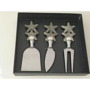 Cuchillo esparcidor de queso con logotipo personalizado, cuchillo de queso con mango de pez estrella de diseñador increíble, juegos de mesa de comedor de diseño real, cuchillos de queso - Product Image 1