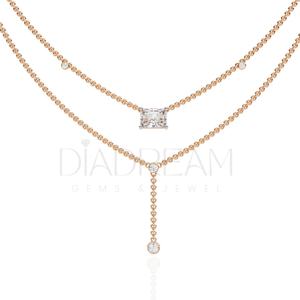 Nuevo Collar de Lujo para Mujer, Único, de Doble Capa, Plata de Ley 925, Diamante Cultivado en Laboratorio, Certificado IGI, Accesorio Moderno para Boda - Product Image 3