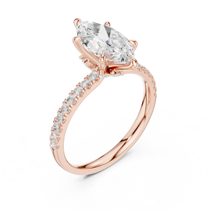 18K Rose Gold Marquise <b>Diamond</b> <b>Ring</b> for Anniversary - Product Image 2
