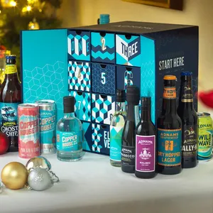 Custom Groothandel Luxe Geschenkdoos Verpakking Lege Bier Invulbare Kartonnen Wiskly Wijn Advent Kalender