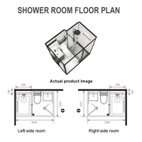 Cabine de douche intégrée en verre encadrée de noir sur mesure YEETE pour projets de salles de bain modulaires d'hôtels et d'appartements OEM ODM