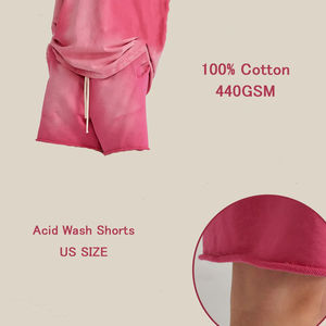 Short de survêtement baggy OEM Offre Spéciale short ample pour homme en détresse lavé à l'acide brodé - Product Image 2