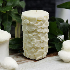 Fleur épanouie pilier bougie maison décorative cire de soja pour mariages vacances anniversaires noël Halloween pâques - Product Image 1