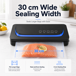 60kPa 110W 30cm 3.3L/min 2000mAh sans fil rechargeable verrouillage poignee machine sous vide soudeuse emballage alimentaire - Product Image 4