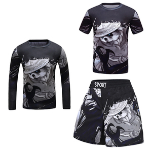 Logo personnalisé Rash Guard Spandex/Polyester Vêtements de sport extensibles No Gi Vêtements de sport d'entraînement de boxe MMA pour hommes Vêtements d'arts martiaux - Product Image 6