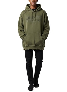 Sudadera con Capucha Personalizada de Felpa Francesa de 400 g/m², Estilo Vintage, Lavado Ácido, para Hombre, 100% Algodón, OEM, ODM - Product Image 1