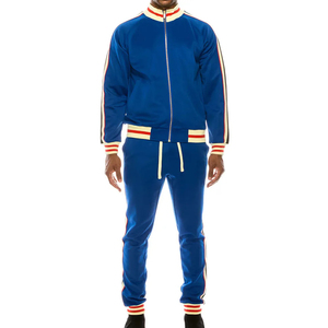 Men's Winter Casual <b>Tracksuit</b> Set Full-Length Zip-Up Jacket Jogger Pants Side Pockets Regular Fit Fleece Lining Polyester/Cotton - Product Image 1